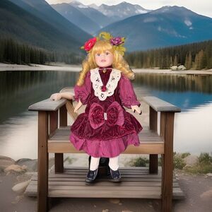 -DOLL Brass Key Victorian Collection by Melissa Jane Porcelain Blond Blue Eyes